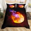 3D Basketball Duvet Cover Sports Game Baseketball Bedding Set Full for Kids Boys Girls Bedroom Decor Baseketball Comforter Cover