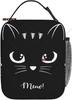 Boîte à lunch réutilisable Chat Noir Sac à lunch Sac à lunch isotherme pour adolescents Garçons Filles École Plage
