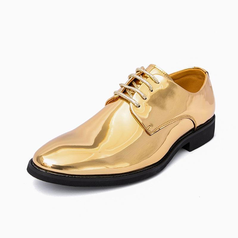 

Men s Extra Large Size 50 Glossy Leather Pointed Toe Formal Shoes Size 45