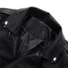 European Spring Damen Kurze Leder-Motorradjacke mit Reverskragen