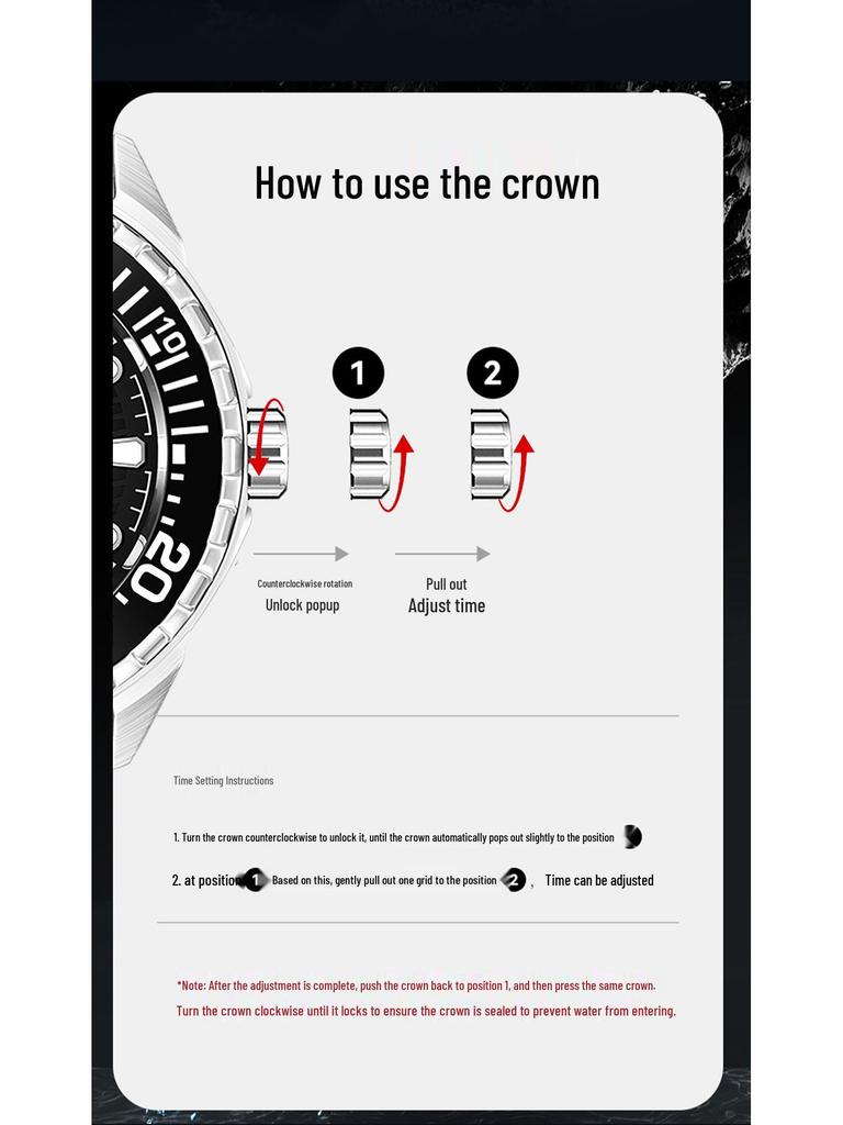 Solar-Powered Men's 300M Waterproof Analog Diving Watch - Stainless Steel