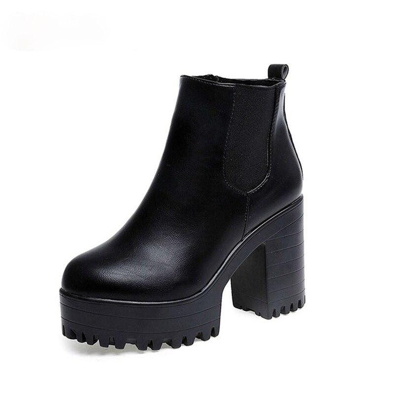 Botas Mujer Moda Cizme Femei Cu Toc Pătrat Platforme Zapatos Mujer Piele Pu Cizme cu Pompă înaltă pe coapsă Pantofi Moto Negru Roșu