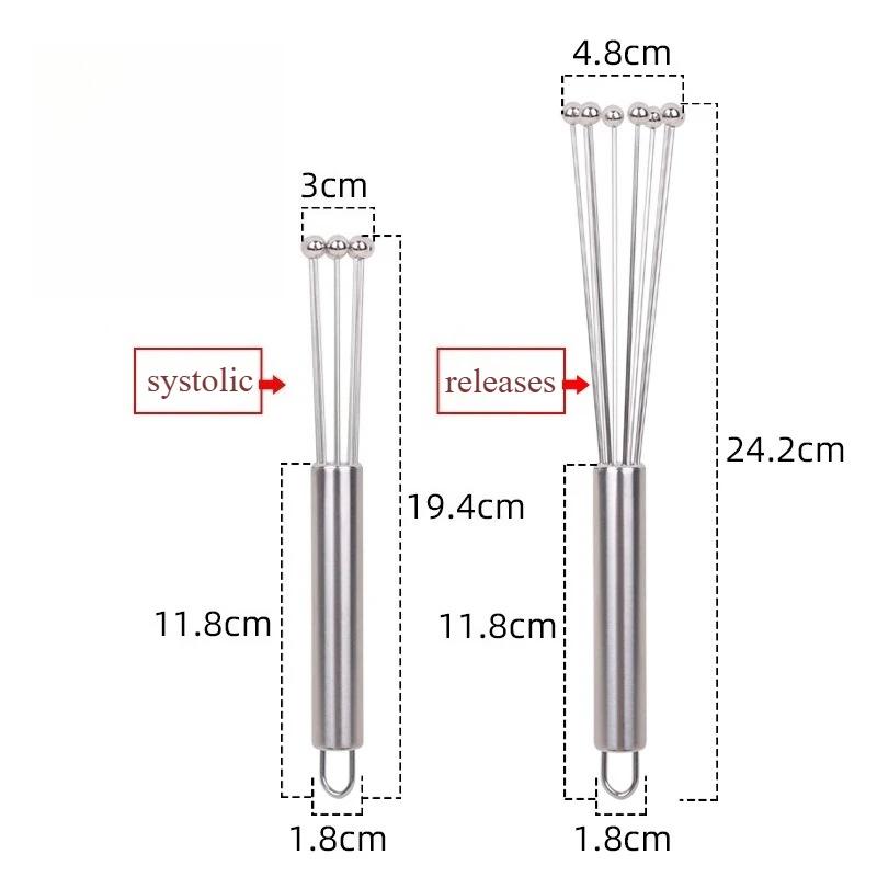 1pc Stainless Steel Ball Whisk Set Kitchen Whisk Wire Egg Whisk for Cooking Blending Whisking Beating Stirring Egg Baking Tool