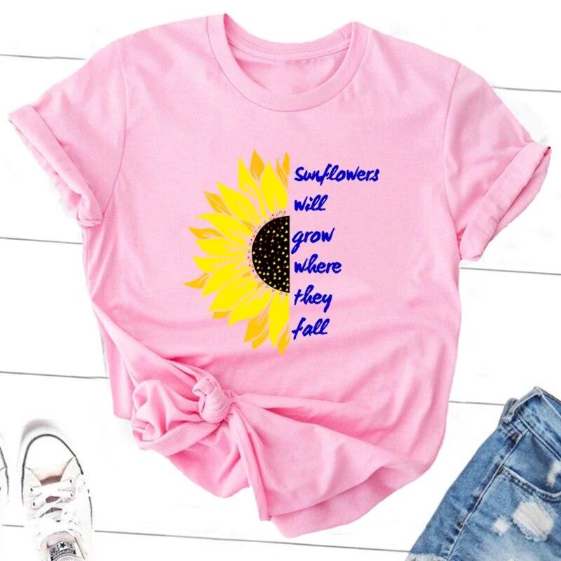 Ukraine Sunflower T-shirt Vintage Ukrainian Lovers Print Graphic T Shirts Women Short Sleeve Y2k Top Casual Tee Shirt Tops Unisex