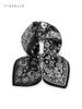 Black Paisley 100% Natural Real Silk Scarves Small Square Scarf Hijab Shawl Luxury Gift Headband 65cm Men Women Wrap Neckerchief