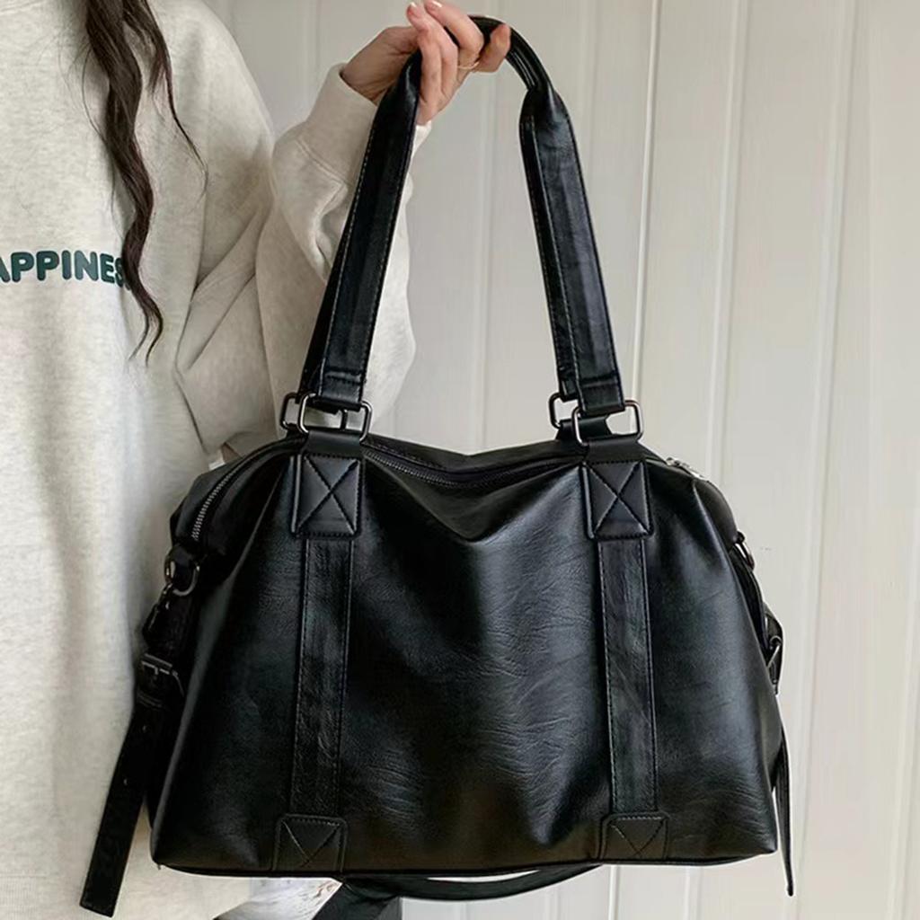 Trendy Cool Hand-Held Travel Bag Women'S Leisure Tote Bag Large Capacity Messenger Bag Luggage Bag Neutral