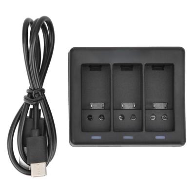 TELESIN 3 Ways Battery Charger with LED Light USB Battery Charging Box for GoPro Hero 9