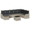 Garden Sofa Set Light Grey Poly Rattan