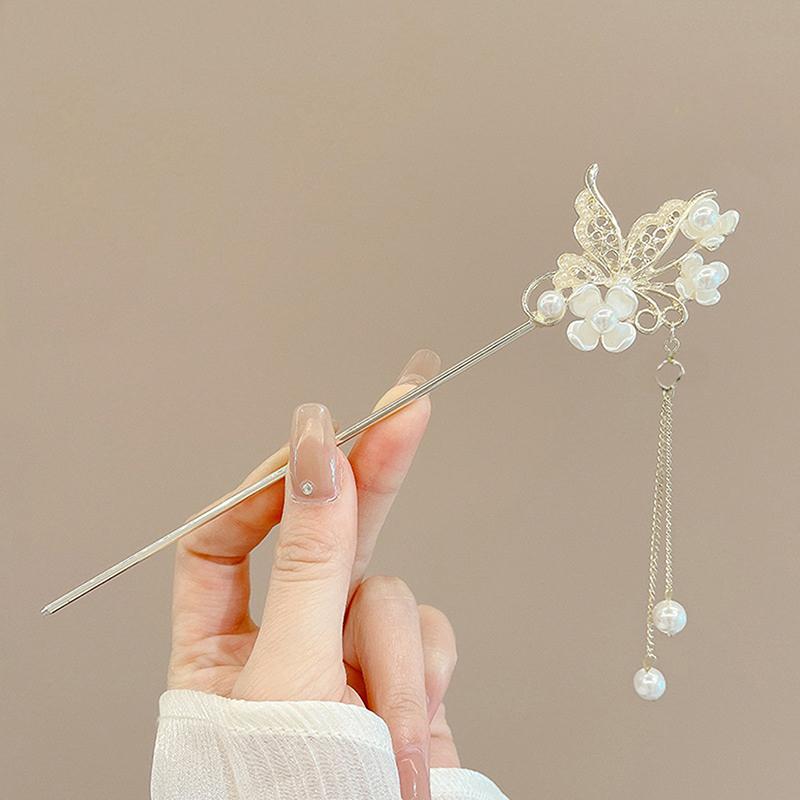 Starověké vlasové hůlky Vintage čínské dámské vlasové tyčinky Dámské šperky perlové tyčinky do vlasů Hanfu čelenka Příslušenství do vlasů
