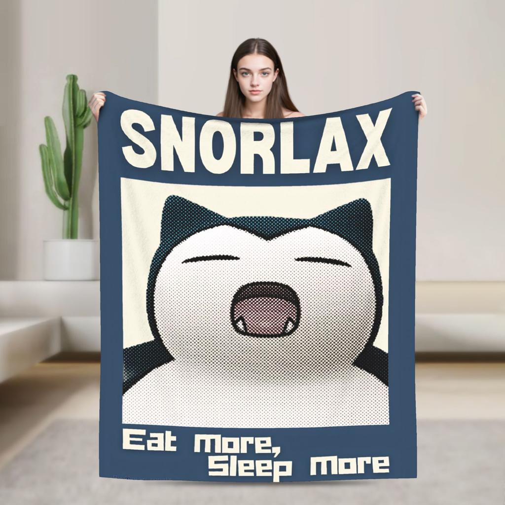 Snorlax More Sleep Please Blanket  Warm Fluffy Plush Throw Blanket For Couch Chair Picnic Flannel Bedspread Bed Cover