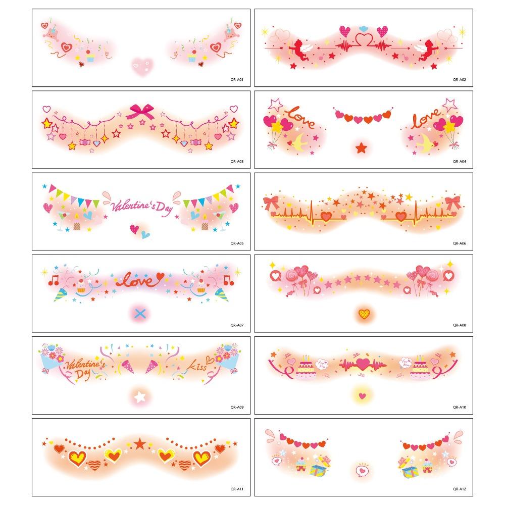 Waterproof Cheek Temporary Stickers Lips Love Face Stickers Valentine s Day Tattoo  Cartoon Heart