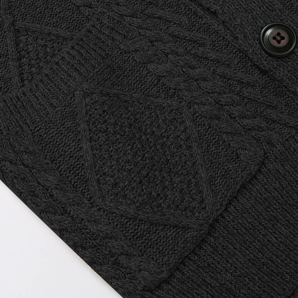 Autumn And Winter Men's Fashion Loose Cardigan Warm Lapel Hooded Jacket Sweater