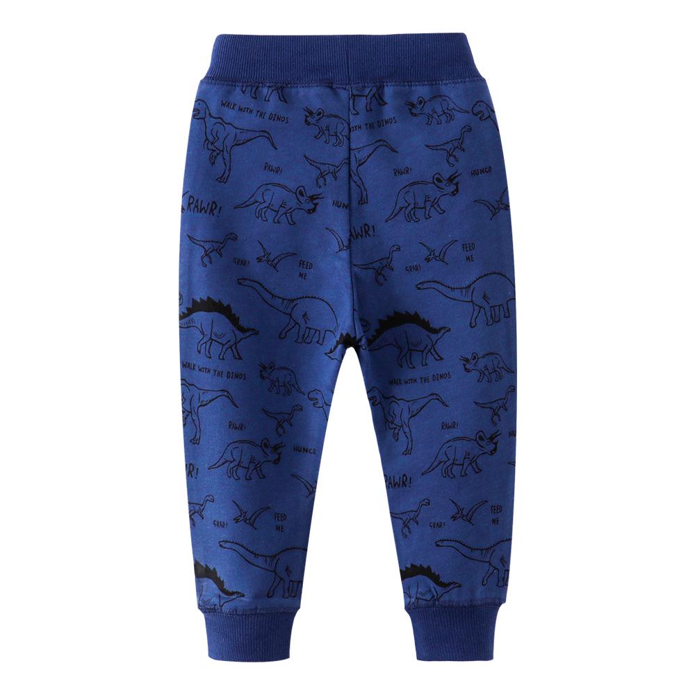 Dinosaur One-Piece Cotton Terry Sweatpants for Kids - Autumn/Winter Collection for Boys & Girls