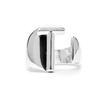 Ring - LUXENTER - Alphabet Letter T - Rhodium-plated - Adjustable Size - Silver-colored