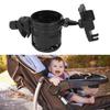 Kinderwagen-Getränkehalter mit Handyhalter 360 Grad Drehung Doppel-Becher- und Flaschenhalter Getränkehalter für Roller Fahrrad