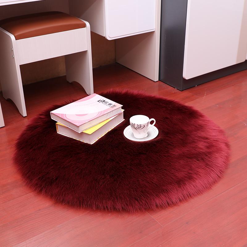 Plush Round Imitation Wool Carpet Floor Mats Foot Mats Household Indoor Full Floor Decorative Carpet