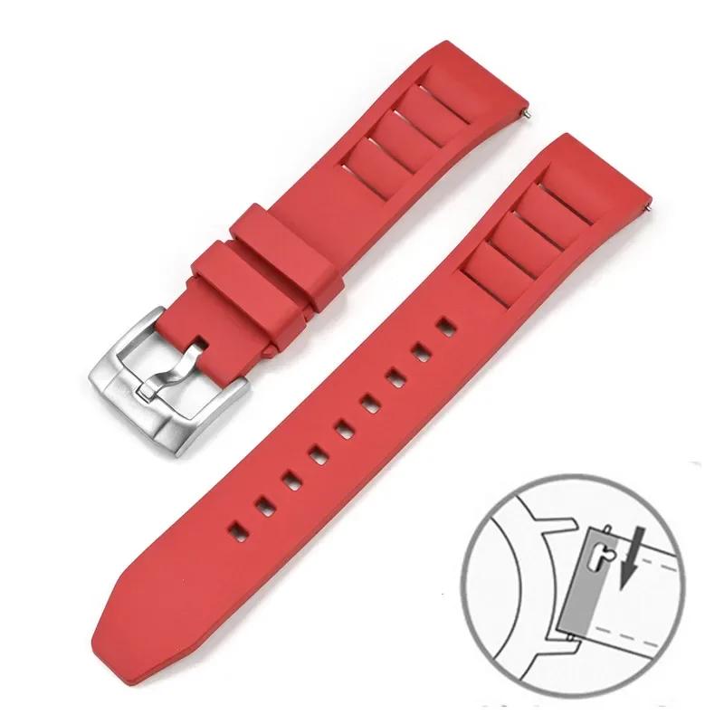 19/20/21/22/24 мм ремешок из FKM для Tissot Seiko Casio с быстрой заменой, фторкаучуковый ремешок для Swatch X Omega MoonSwatch 19mm