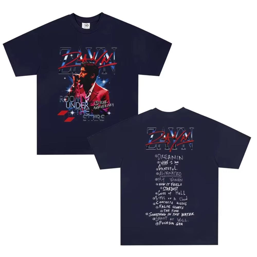 Rapper Zayn Tour Album 2026 Springsummer Graphic Tshirt Men  Vintage pure Cotton Tshirt Rock Hip Hop High Short Sleeve Top