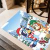 Christmas Bluey Family Customizable Name Floor Mat Suitable for Kitchen Hallway Balcony Outdoor Anti-slip Rug Decorate Offices Wedding Party Gift