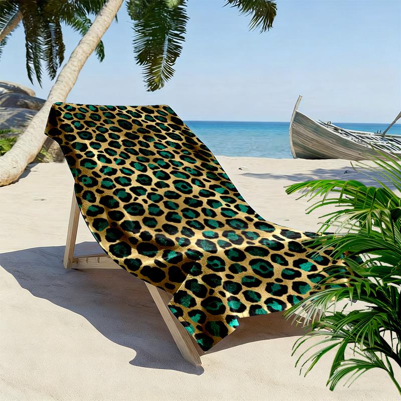 Leopard Print Beach Towel, Large Soft Quick Dry Towel for Beach Camping Swimming