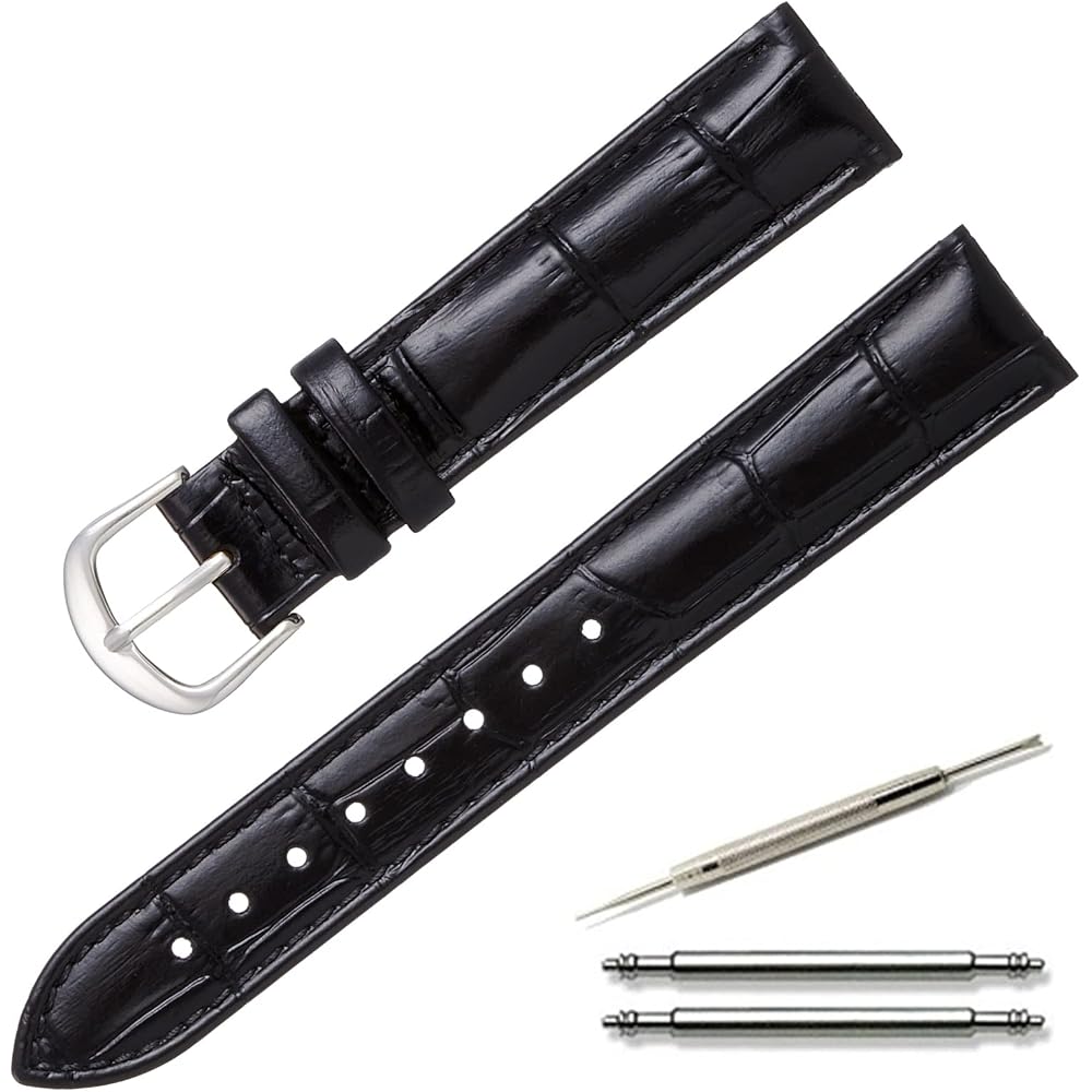 Calum Watch Strap Genuine Leather Croco Embossed Leather Watch Band Replacement Band 12 mm 14 mm ...