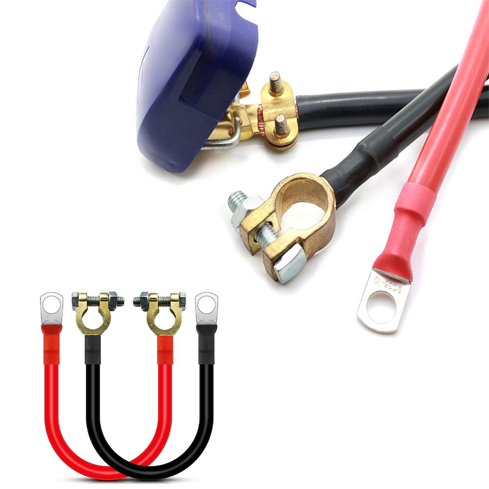 2PCS 50cm 2AWG Battery Cable with PVC Insulation for Use In Cars For Trucks Boats and Renewable Energy Systems