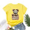 Famous Hustle Cotton T-Shirt Short Sleeve Round Neck Women 2d Print Tops