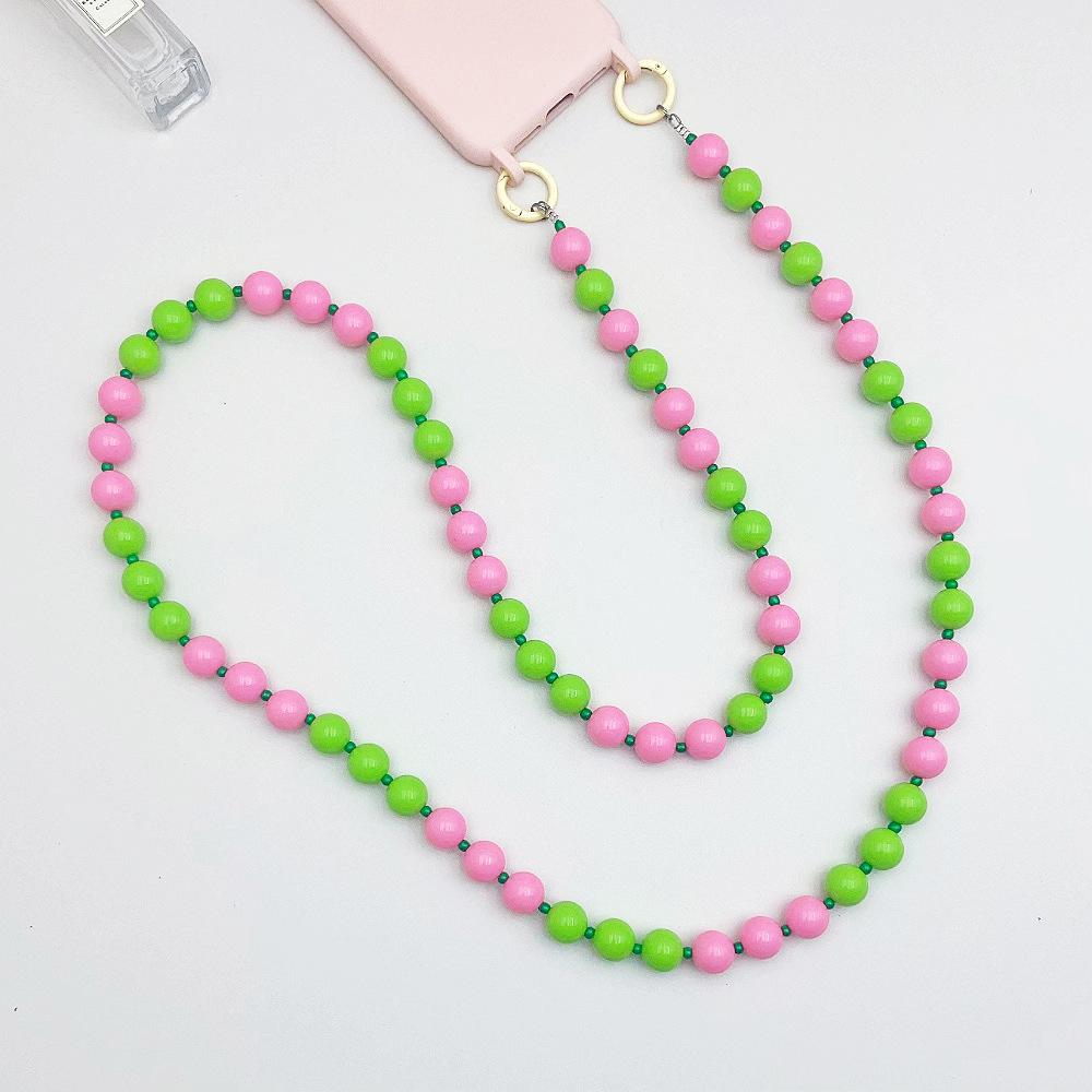 INS Colored Candy Acrylic Beads Fashion Anti-lost Hand Carry Diagonal Span Mobile Phone Chain