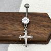 Personality Cross Pendants Navel Rings For Women Zircon Belly Button Nail Body Piercings Jewelry