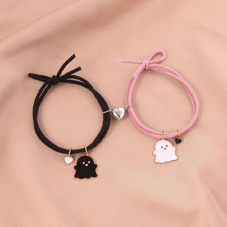Halloween Cartoon Ghost Pendant Braided Bracelet Gifts Friendship Jewelry