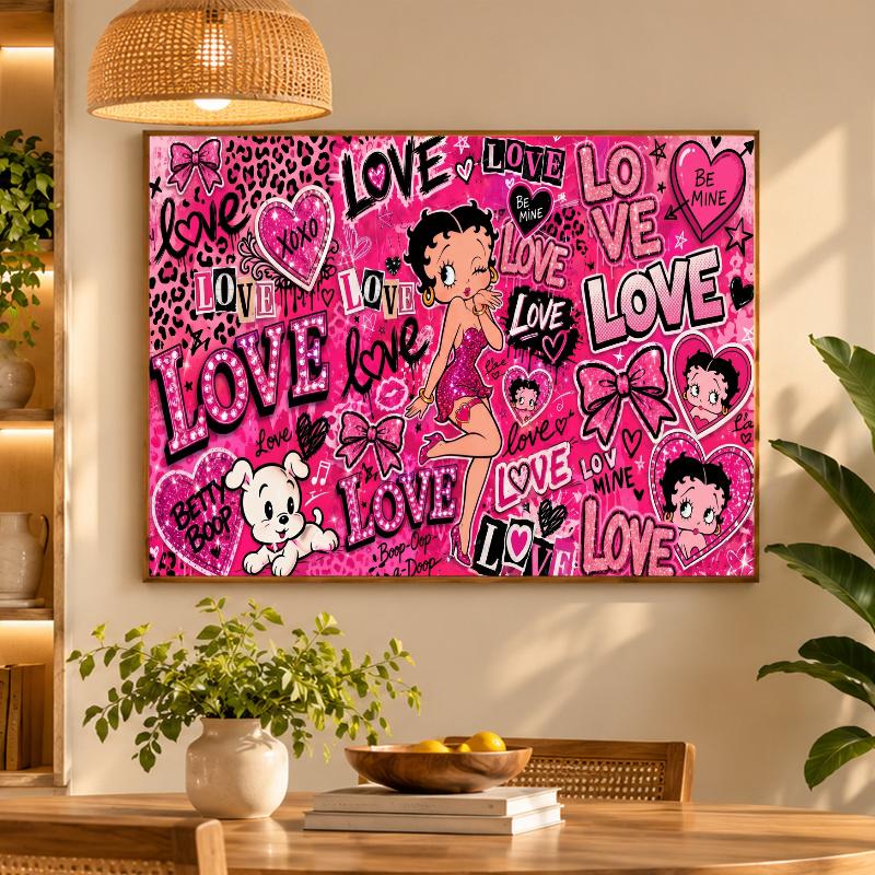 5D Diamond Painting Betty Boop DIY Full Drill Diamond Art Kit Home Decoration