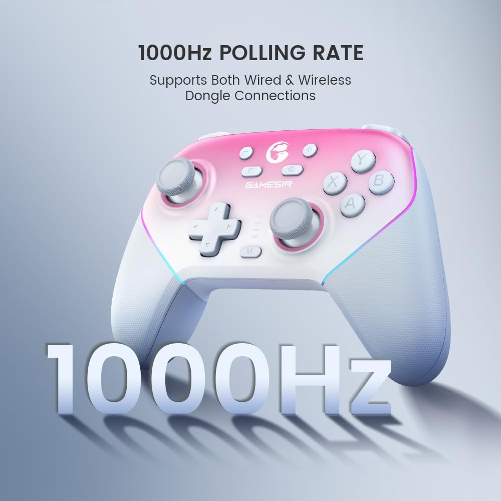 GameSir Super Nova PC Gamepad with Charging Dock, Wireless 2.4G, Low Latency, Hall Effect Joystick, 1000Hz Ultra-Fast Polling Rate, Turbo Function (Pi