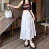White Midi Wrap Skirt - Summer 2024 Little Fairy High Waist A-Line