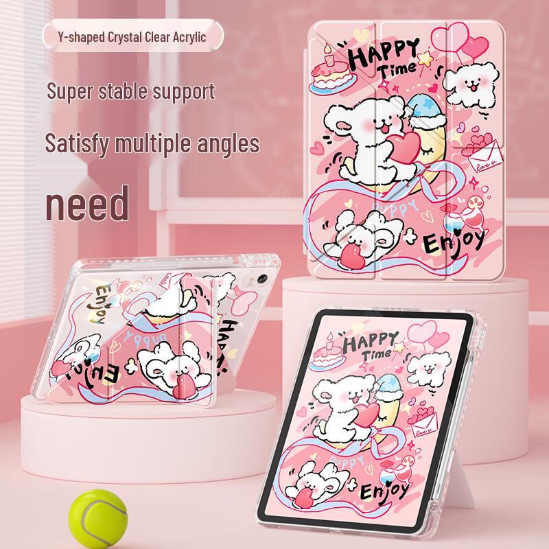QBOSS Love Doggy Y-Fold Protective Case for Huawei MatePad