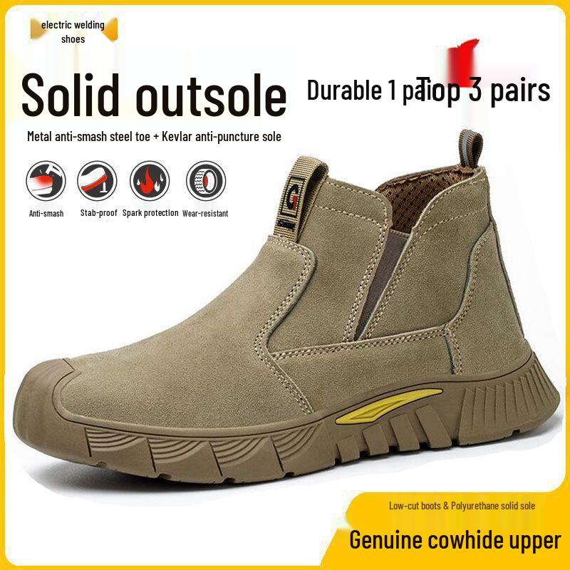 

Men s Steel Toe Anti-Smash Welding Shoes - Lightweight, Breathable, Anti-Odor, Wear-Resistant, Soft Sole, and Puncture-Proof.