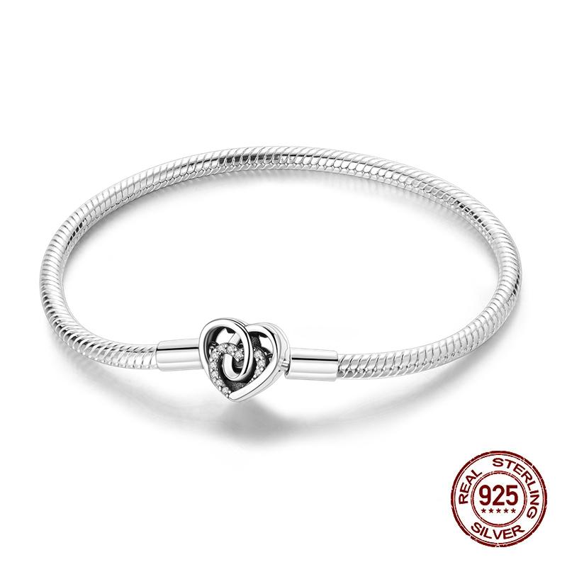 Classic Original Bracelets 925 Silver Color Love Lotus Butterfly Star Bracelets for Women DIY Charms Beads Fine Jewelry 17-20CM