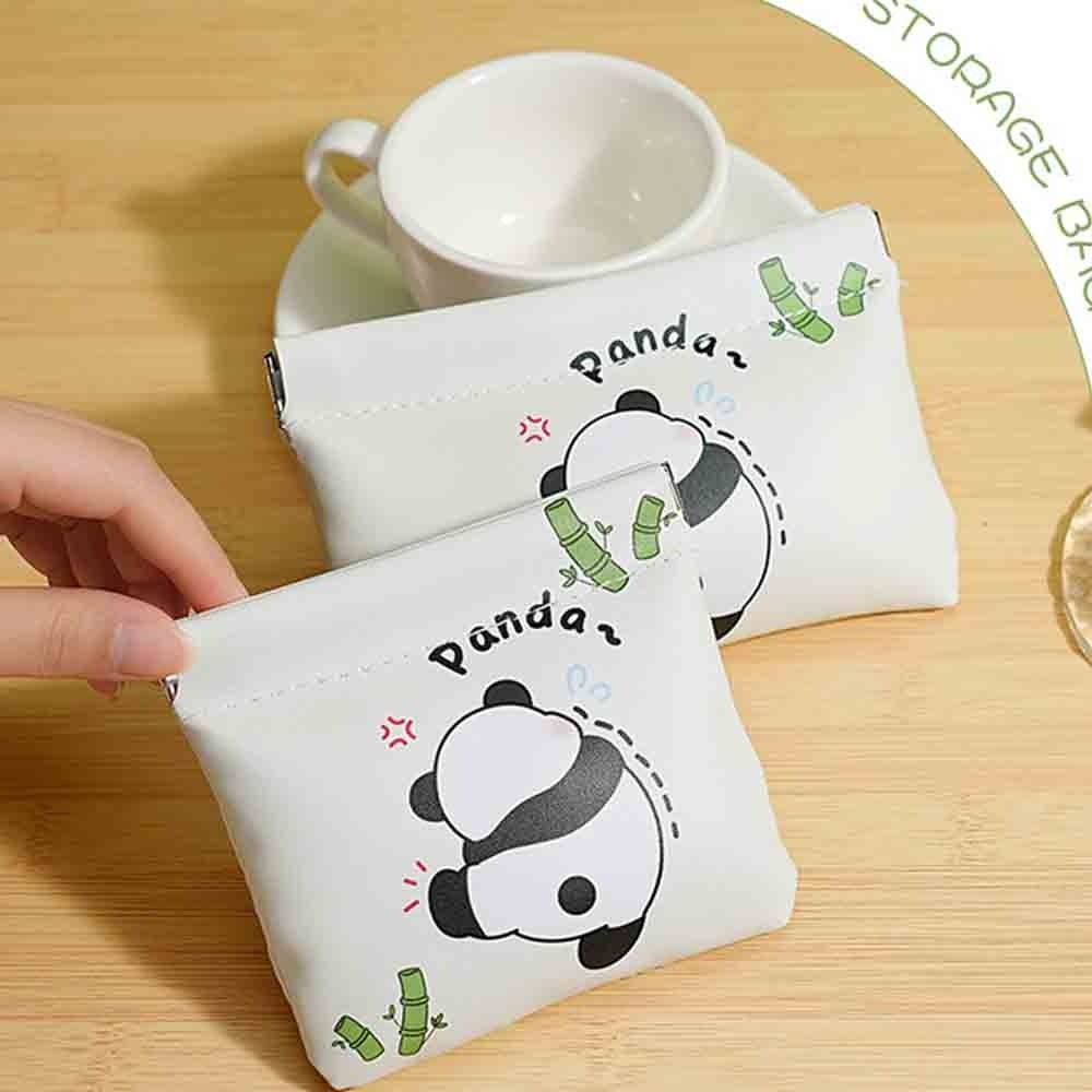 Blattfederbeutel Lippenstift Aufbewahrungstasche Panda Brillenetui Niedliche Make-up Tasche Mädchen