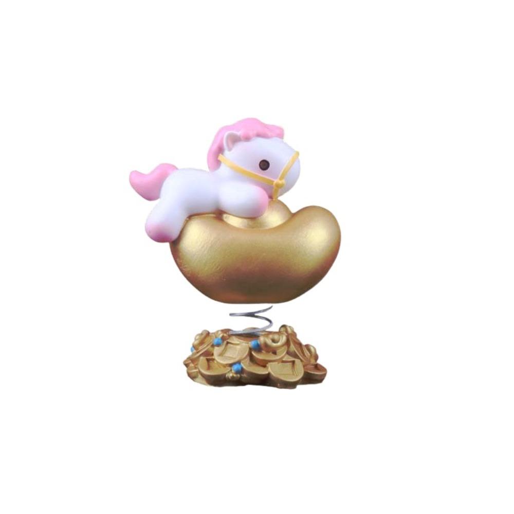 

Cartoon New Year Desktop Ornament Pony Shape Zodiac Horse Statue Horse Mascot Car Interior Style 4