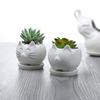 European Mengmeng Cartoon Kitten White Ceramic Flower Pot, Creative Gardening Balcony Succulent Flower Pot Ornament