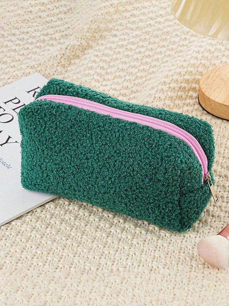 1PC New Plush Cosmetic Bag Cute High Appearance Level Large Capacity Suitable For: Shopping, Travel, Daily and Year-round