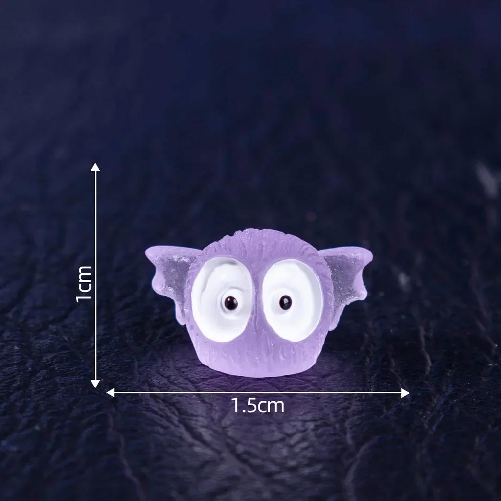 Mini Fairy Garden Luminous Coal Elf Halloween Decoration Miniature Figurines Ghost Mummy Pumpkin Micro Landscape Desk Decor