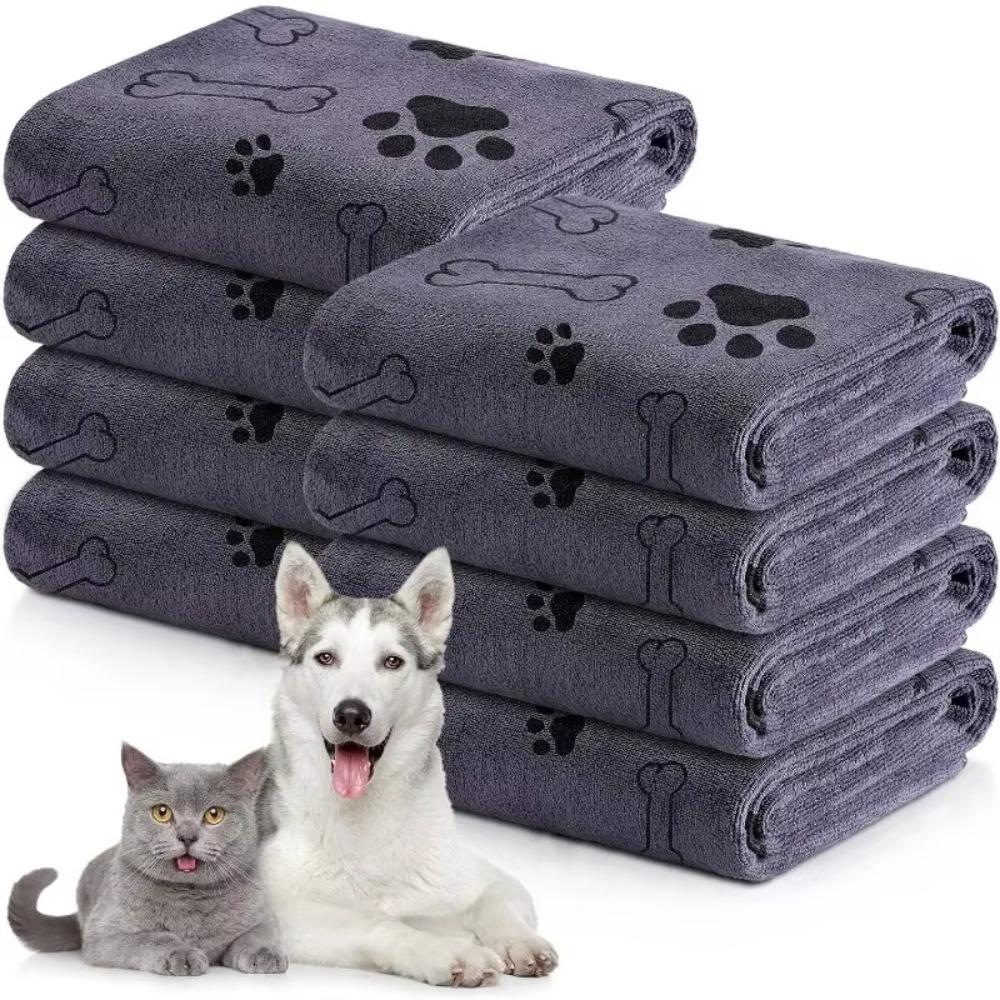 

Absorbent Dog Claw Bath Towel Quick-drying Pet Bath Towel New Dog Towel Pet сірий