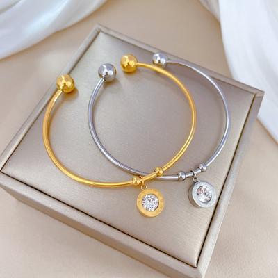 Bracciale di Lusso Leggero Europeo e Americano Minimalista Retro Moda Gioielli in Acciaio Inossidabile