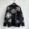 Autumn and winter new thick New Year sweater Christmas snowflake round neck long sleeved knitted pullover sweater 3600 EMA
