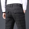 Summer New Fashion Versatile Plaid Cotton and Linen Casual Pants Men's Korean Version Trendy Elastic Straight Trousers
