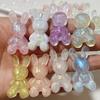 10 Peças Pingente de Coelho Acrílico com Glitter Mini Coelho Sentado de Páscoa Decoração Miniatura de Animal 3D Acessórios para Projetos de Artesanato DIY Feitos à Mão