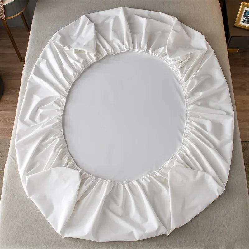 1PC High Quality Solid Color Bed Sheets Dustproof Mattress Protective Cover Soft Comfortable Breathable Fitted Sheet Non-slip Bed cover With Elastic