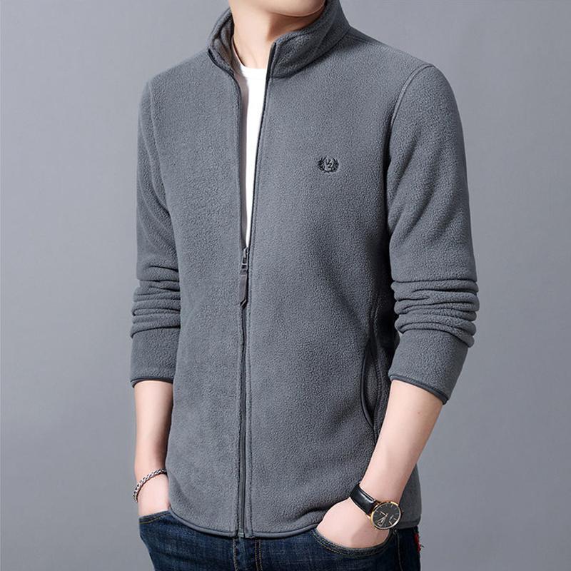 Buy Men's Stand Collar Fleece Jacket 