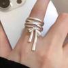 Ballet Style Bow Ribbon Open Ring Women'S Niche Design Adjustable Index Finger Ring High-End Unique Ring