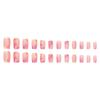 24 Pieces Pink pink love pattern square nail new smudge nail about autumn and winter white  nail wear nail